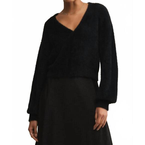 NEW Z SUPPLY women's sadira fluffy cardigan in black